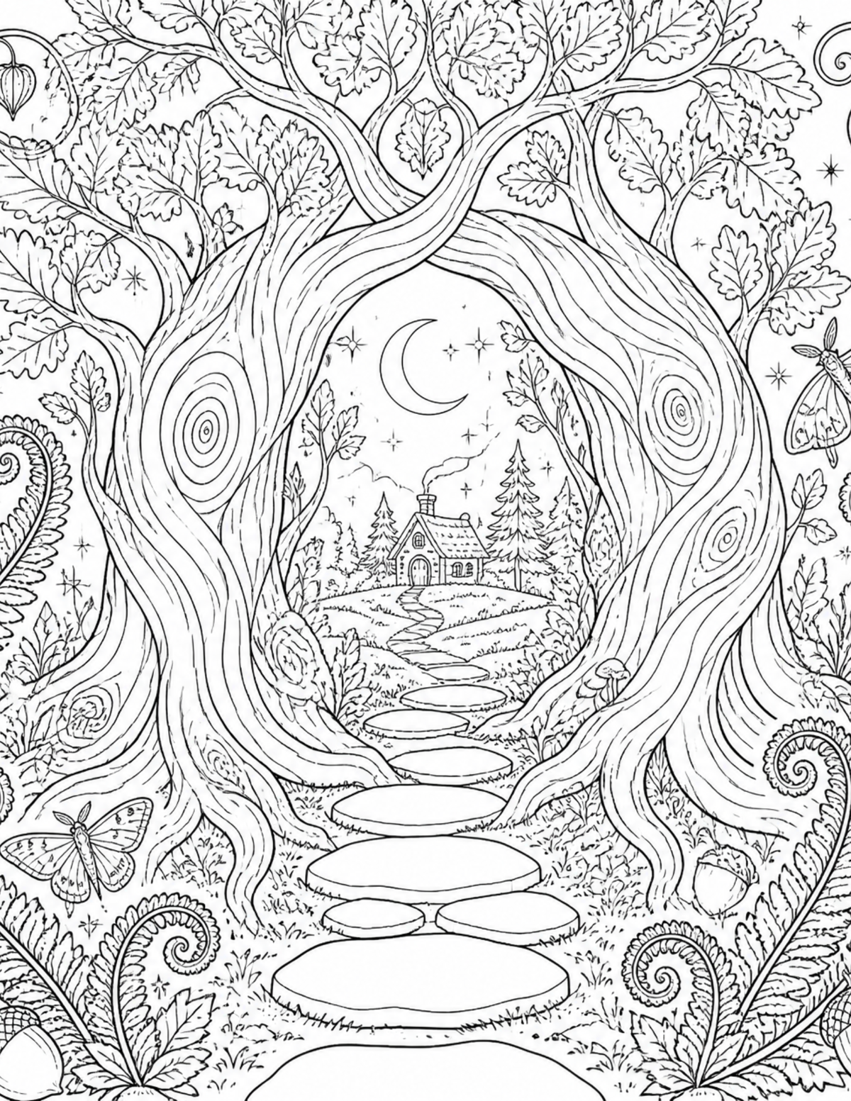 The Hollow Moon: A Witch’s Coloring Grimoire