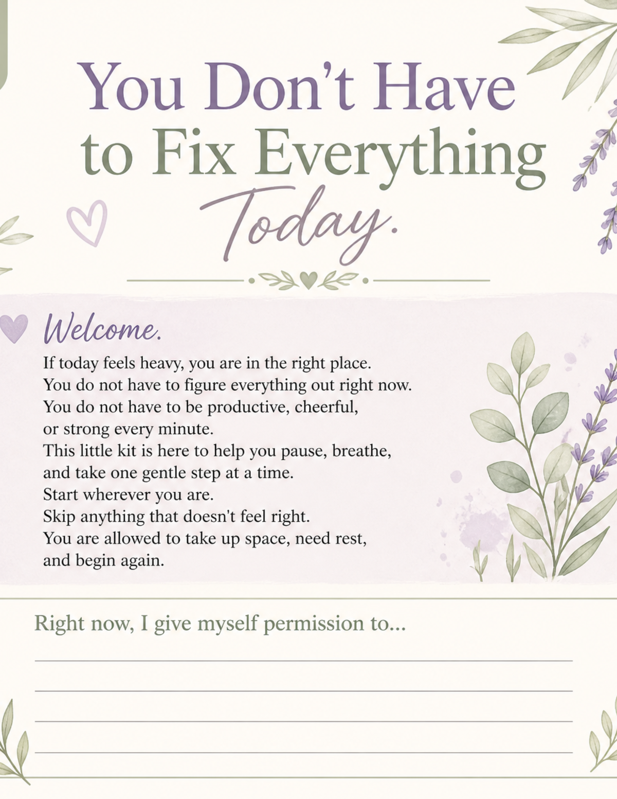 The Rough Day Rescue Kit | Printable Self-Care Toolkit