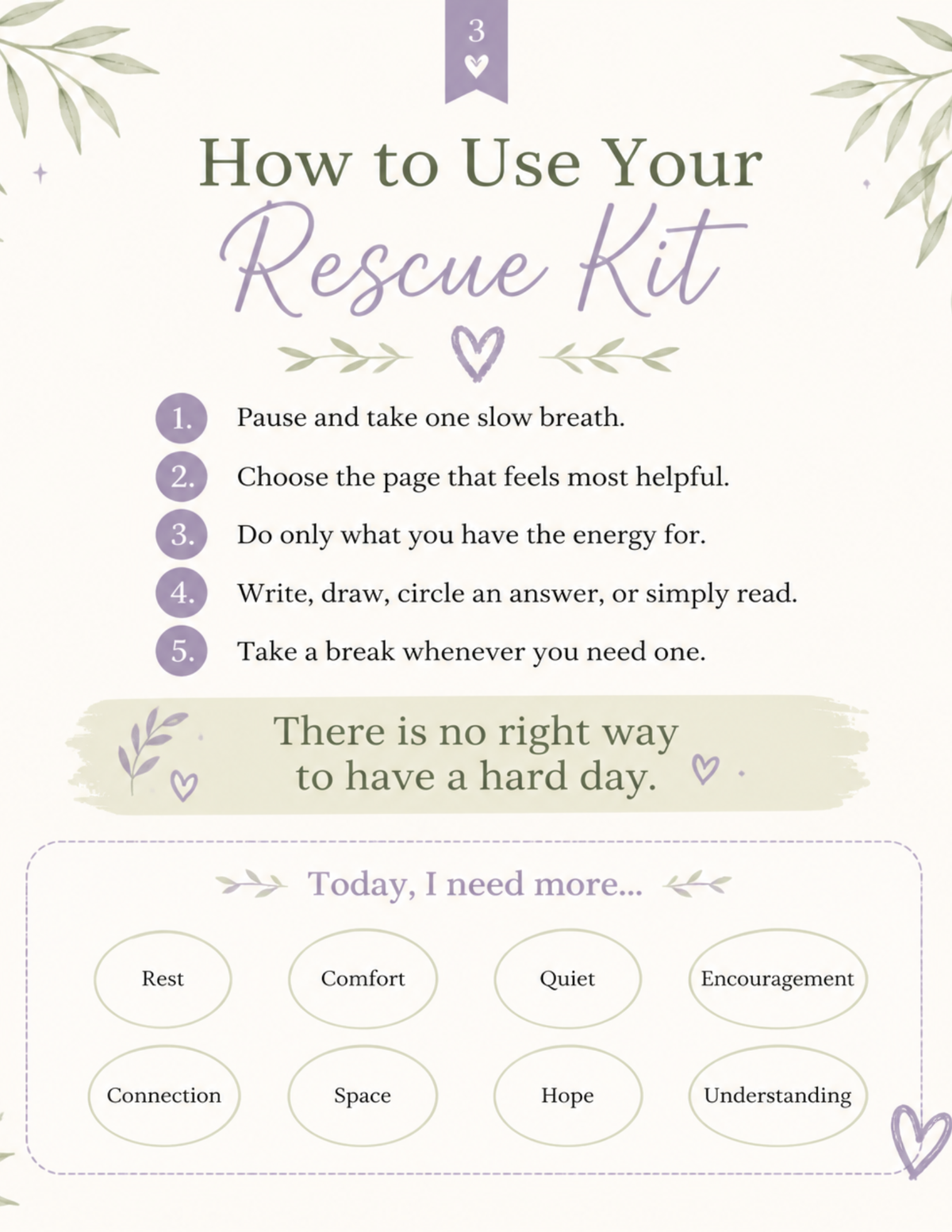 The Rough Day Rescue Kit | Printable Self-Care Toolkit
